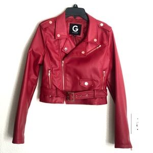 Guess Red Leather Jacket
